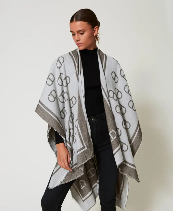TWINSET Milano Poncho Jacquard Con Oval T | Poncho