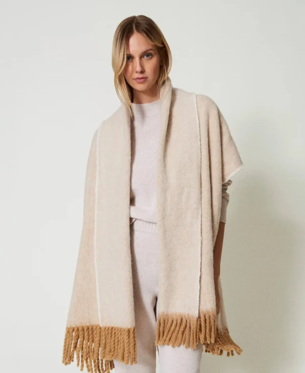 TWINSET Milano Poncho Mélange Con Frange | Poncho