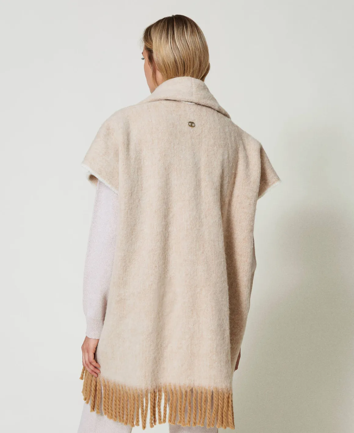 TWINSET Milano Poncho Mélange Con Frange | Poncho