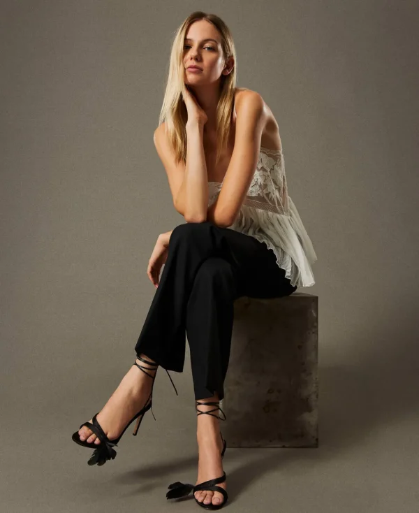 TWINSET Milano Sandali Con Lacci E Piume | Scarpe Con Tacco | Decolleté E Sandali