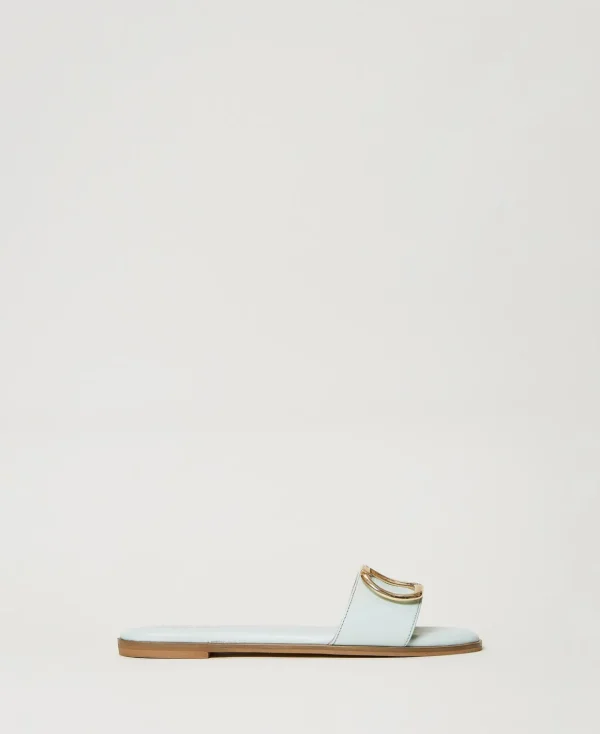 TWINSET Milano Sandali Slide In Pelle Con Oval T | Scarpe Basse | Decolleté E Sandali
