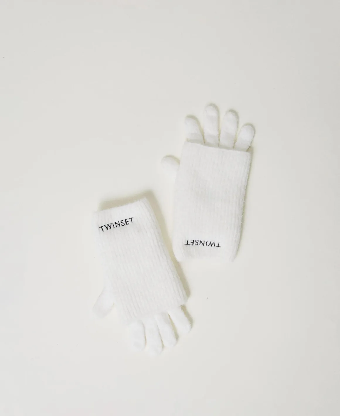 TWINSET Milano Set Guanti In Maglia Con Ricamo Logo | Accessori