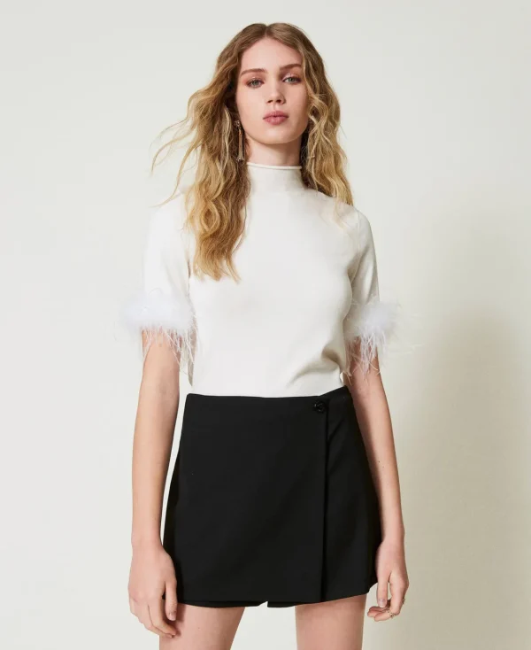 TWINSET Milano Shorts A Portafoglio In Misto Lana | Shorts