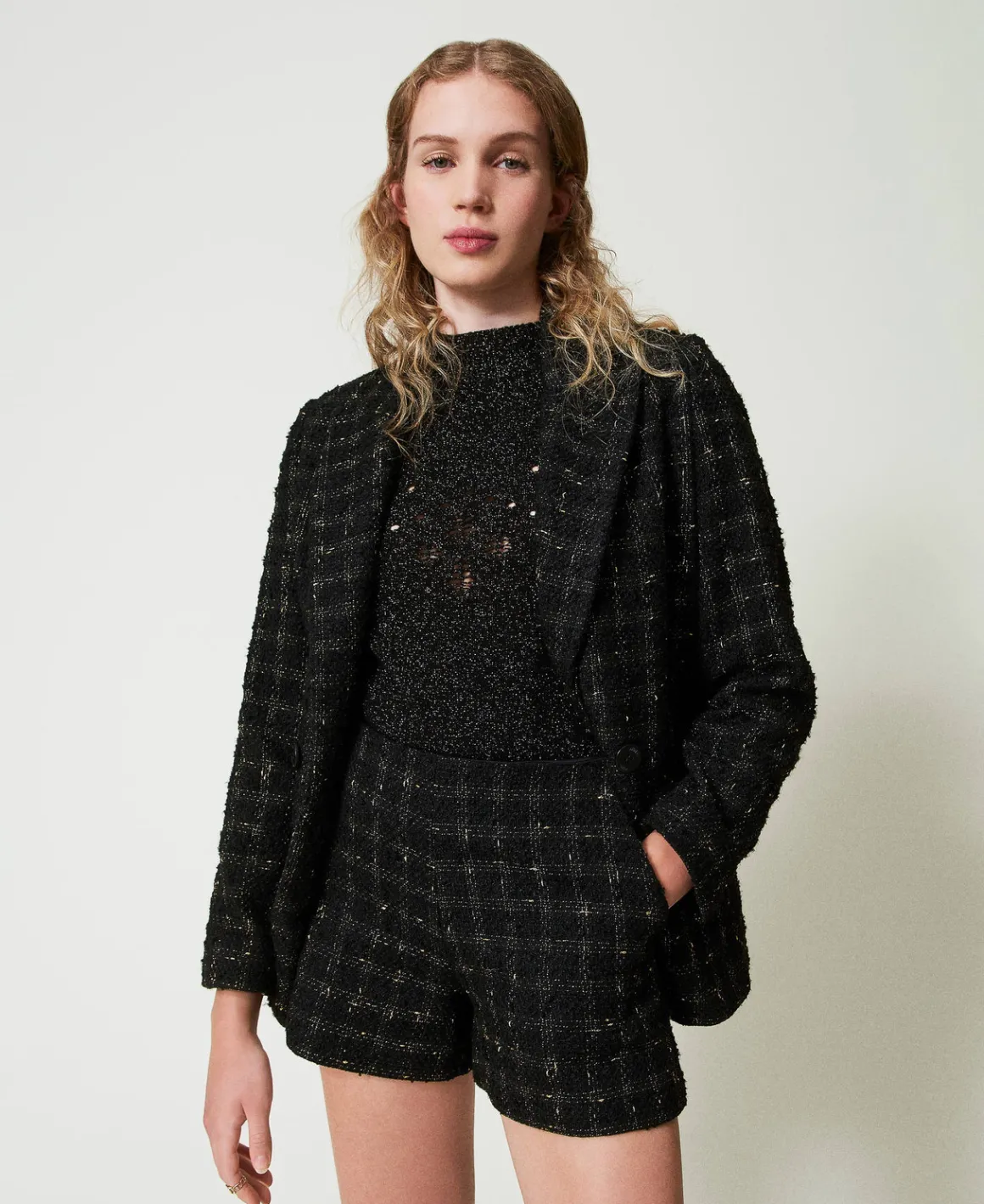 TWINSET Milano Shorts Bouclé A Disegno Check | Shorts