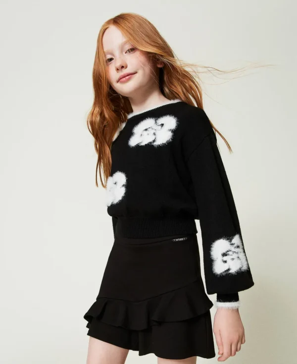 TWINSET Milano Shorts Con Volant E Logo | Pantaloni E Jeans