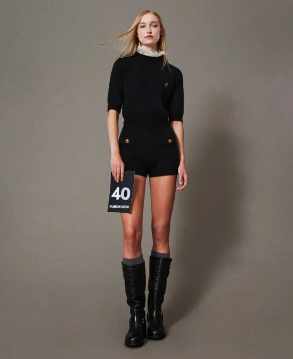 TWINSET Milano Shorts 'Emily' In Maglia Misto Mohair | Shorts