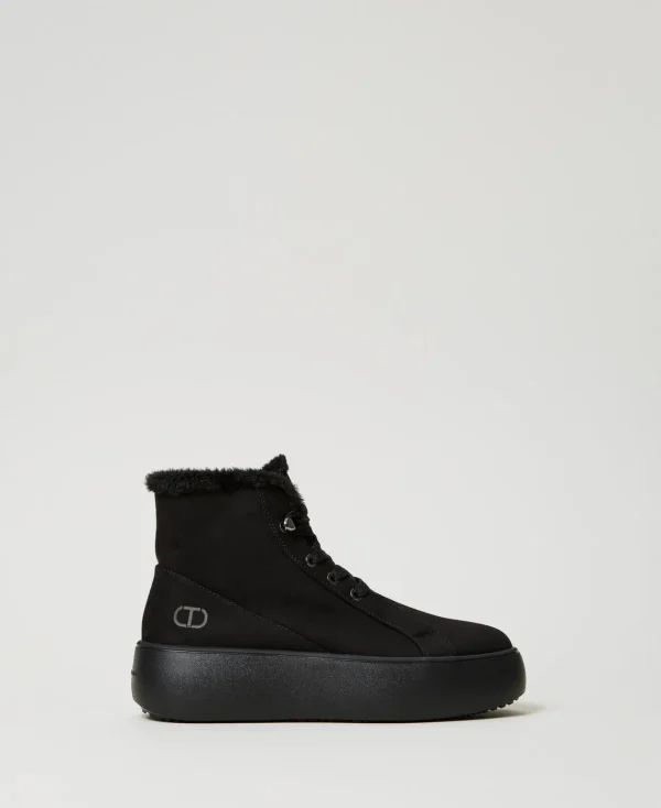 TWINSET Milano Sneakers Alta Con Faux Fur | Scarpe Basse | Stivali E Stivaletti