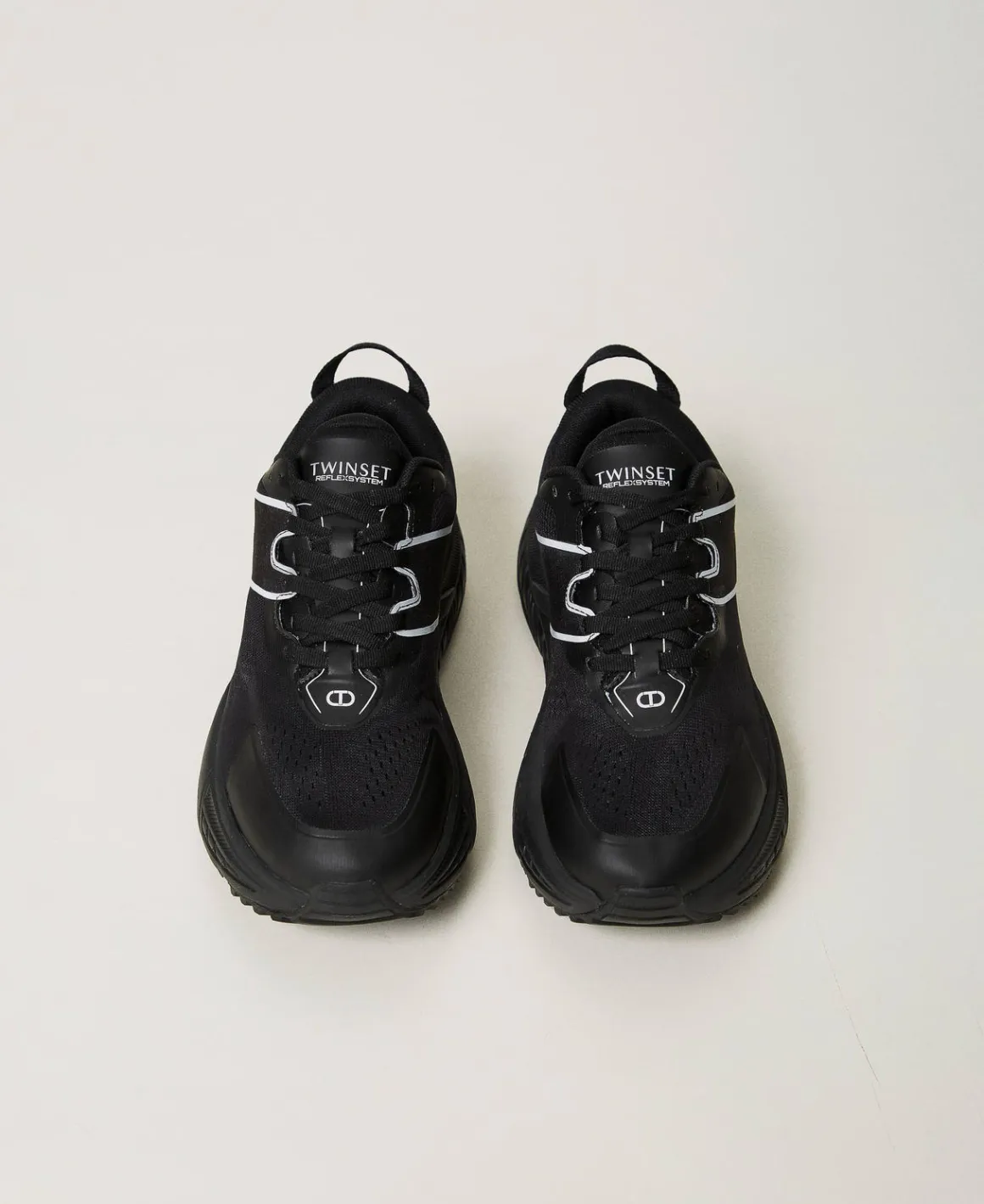 TWINSET Milano Sneakers Fessura A Righe Con Logo A Contrasto | Scarpe Basse | Sneakers
