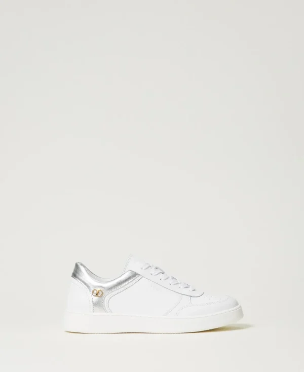 TWINSET Milano Sneakers In Pelle Con Inserti Laminati | Scarpe Basse | Sneakers