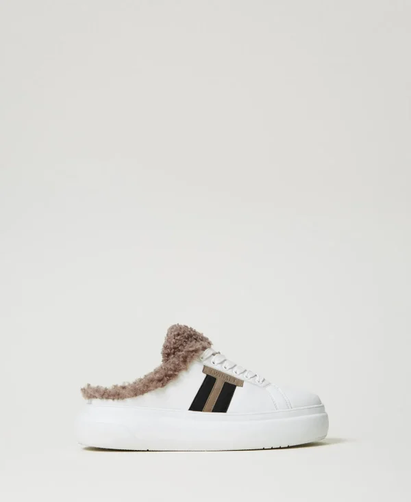 TWINSET Milano Sneakers Slide Con Faux Fur | Scarpe Basse | Sneakers