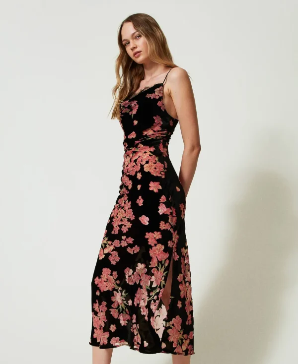 TWINSET Milano Sottoveste In Velluto Dévoré A Fiori | Intimo E Nightwear