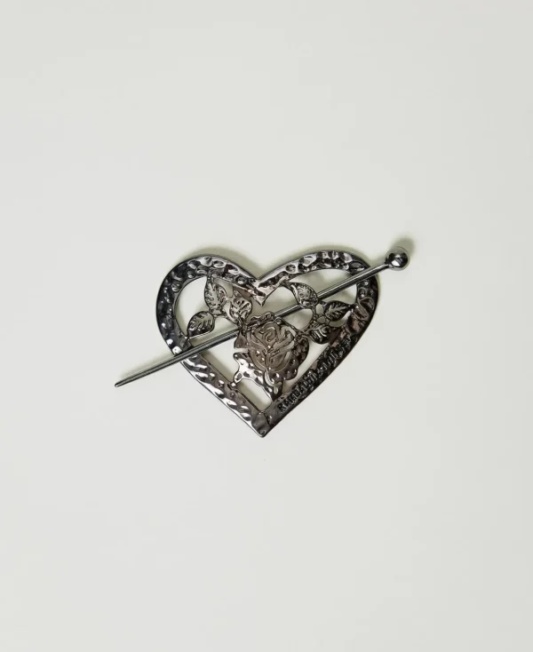 TWINSET Milano Spilla A Cuore Con Fiore | Bijoux