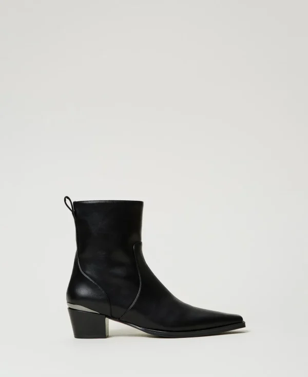 TWINSET Milano Stivaletti Con Inserto Laminato | Scarpe Con Tacco | Stivali E Stivaletti