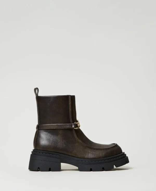 TWINSET Milano Stivaletti Con Morsetto Oval T | Scarpe Basse | Stivali E Stivaletti