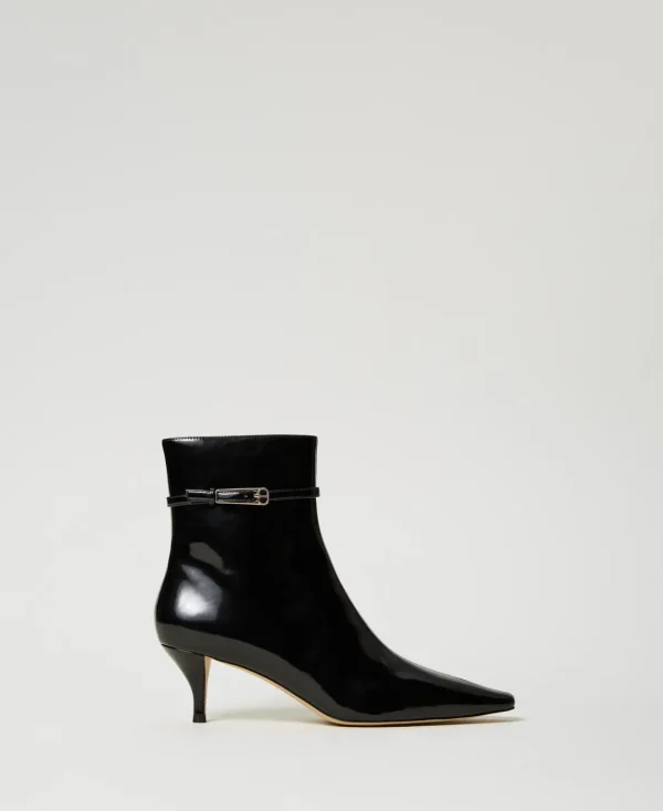 TWINSET Milano Stivaletti In Vernice Con Cinturino | Scarpe Con Tacco | Stivali E Stivaletti