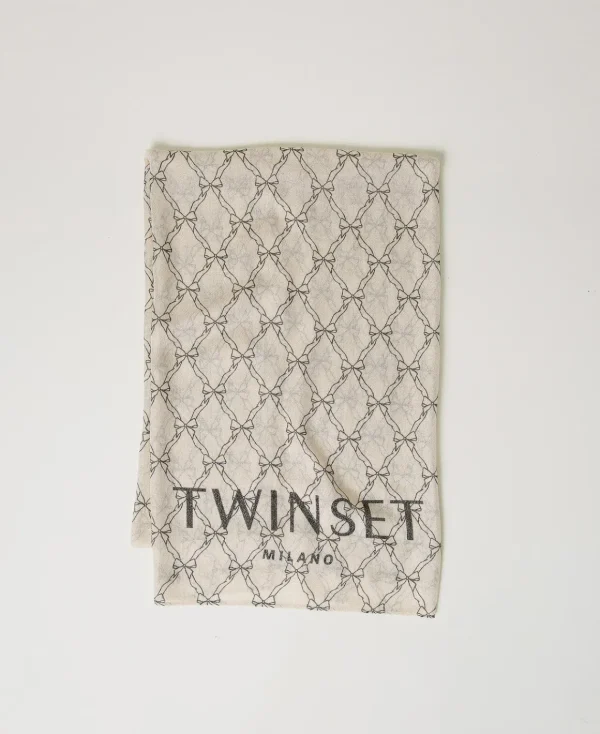 TWINSET Milano Stola Con Stampa Fiocchi E Logo | Sciarpe