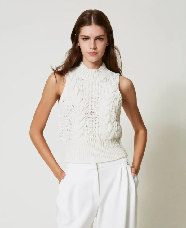 TWINSET Milano Top In Maglia Con Coste E Trecce | T-Shirt E Top