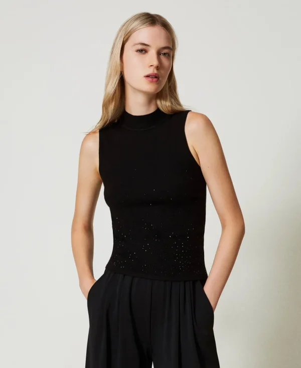 TWINSET Milano Top In Maglia Con Strass In Dégradé | T-Shirt E Top