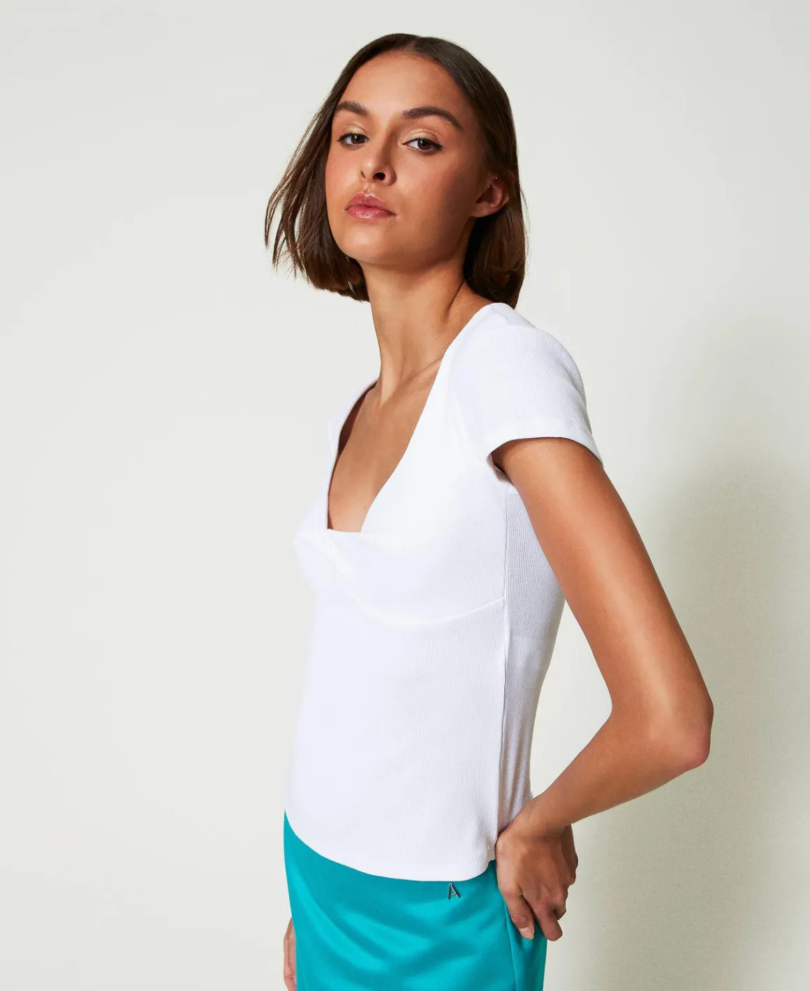 TWINSET Milano T-shirt A Costine Con Nodo | T-Shirt E Top