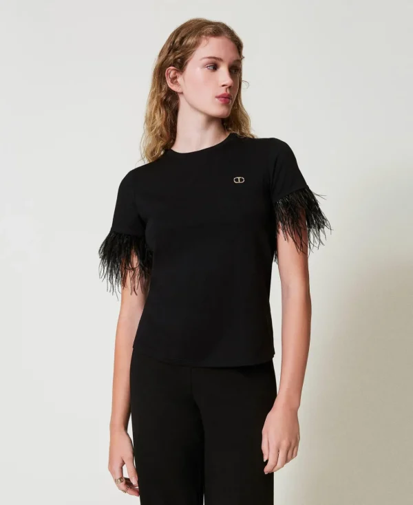 TWINSET Milano T-shirt Con Logo Oval T E Piume | T-Shirt E Top