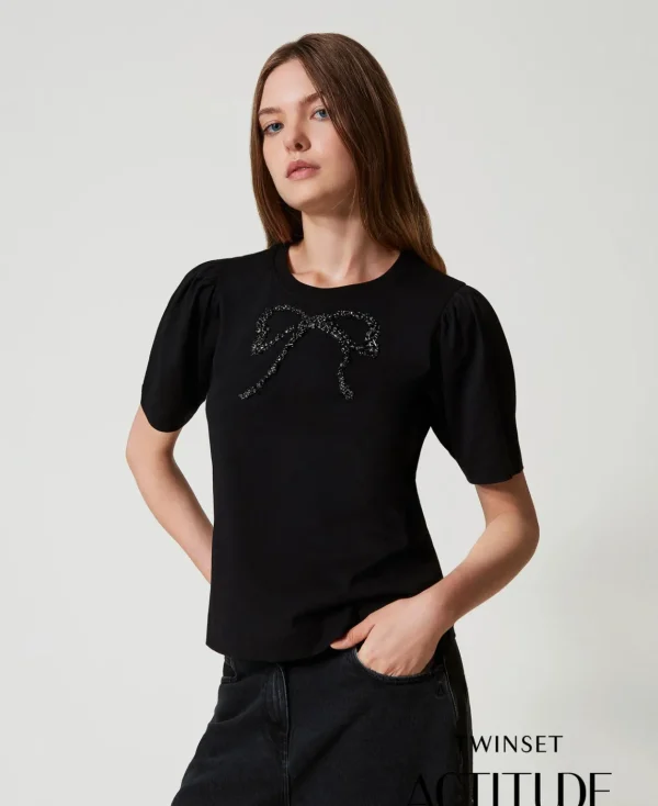 TWINSET Milano T-shirt Con Ricamo A Fiocco | T-Shirt E Top
