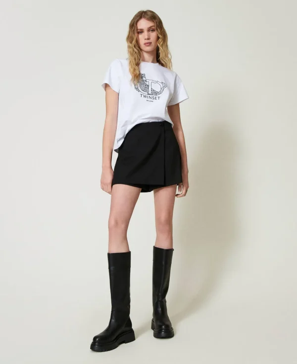 TWINSET Milano T-shirt Con Ricamo Logo E Giaguaro | T-Shirt E Top