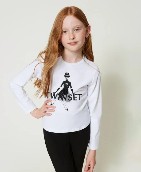 TWINSET Milano T-shirt Con Stampa Logo E Glitter | T-Shirt E Top