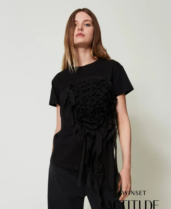 TWINSET Milano T-shirt Con Volant In Creponne | T-Shirt E Top