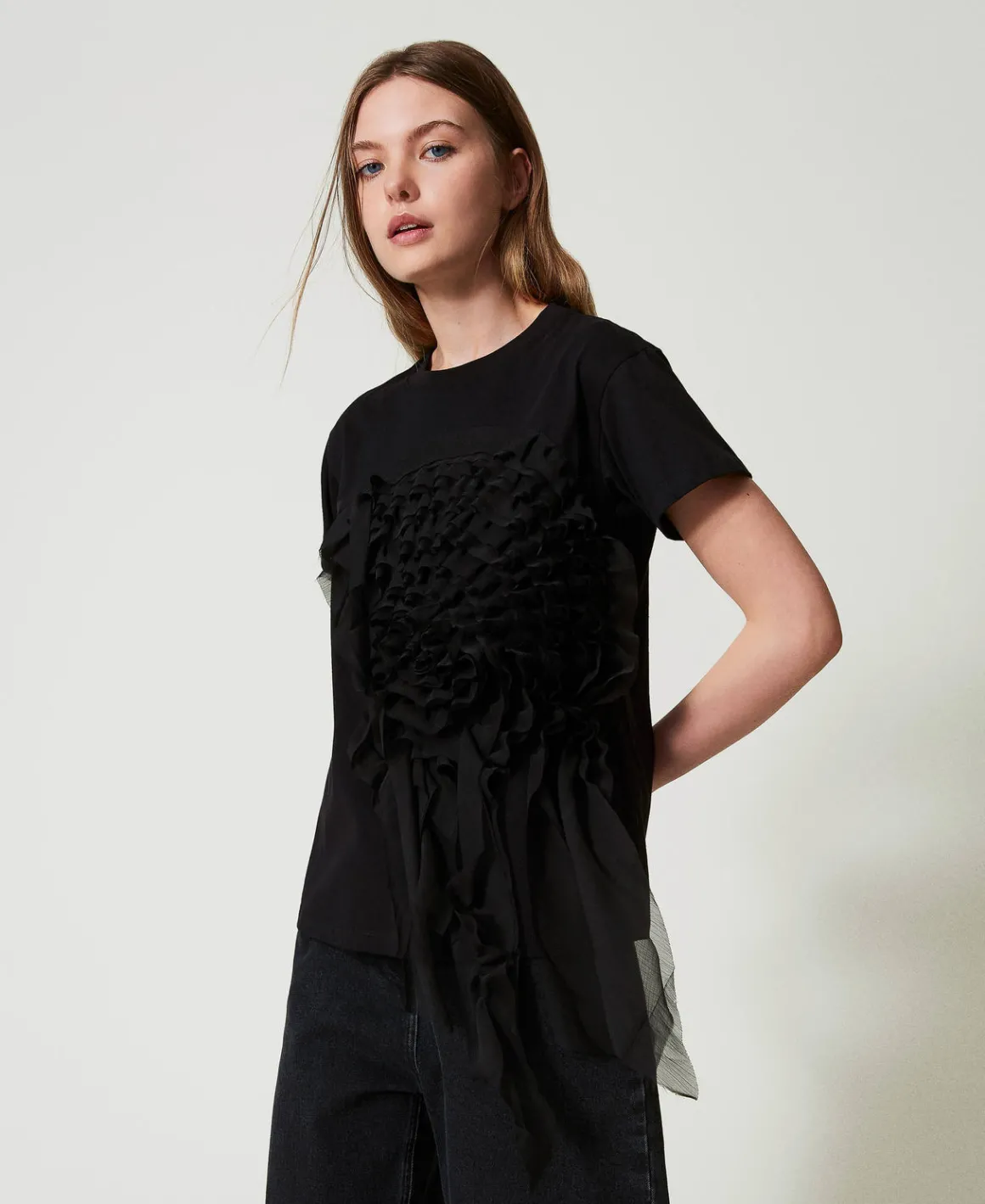 TWINSET Milano T-shirt Con Volant In Creponne | T-Shirt E Top