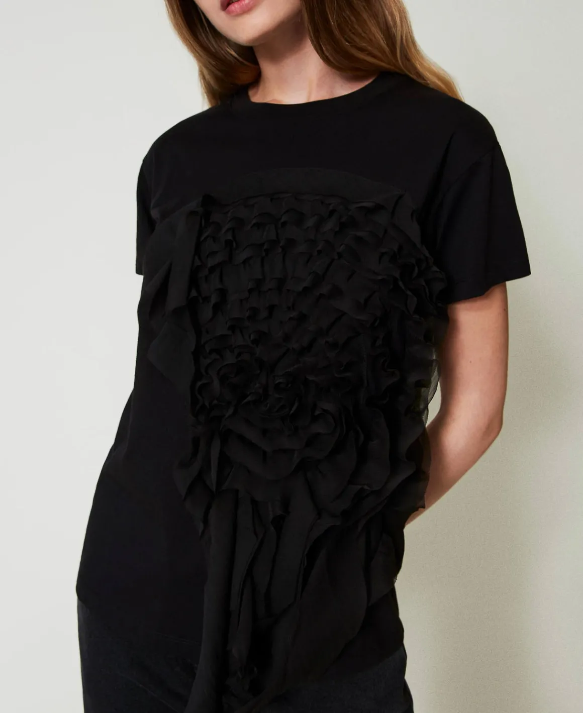 TWINSET Milano T-shirt Con Volant In Creponne | T-Shirt E Top