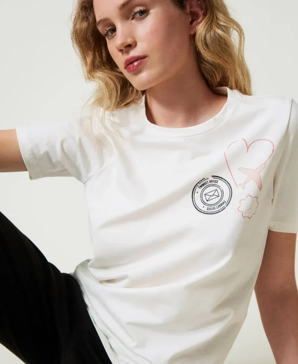 TWINSET Milano T-shirt Regular Con Stampa Glitter | T-Shirt E Top