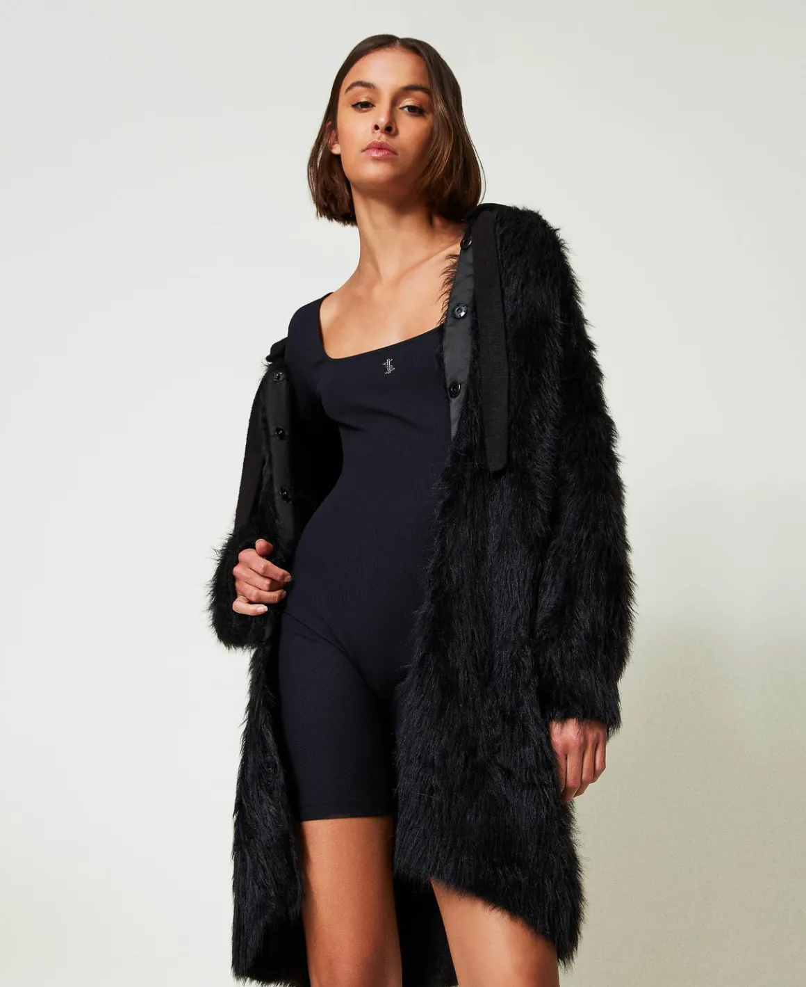 TWINSET Milano Tuta Corta MYFO A Costine Con Logo | Tute | Vestiti Corti