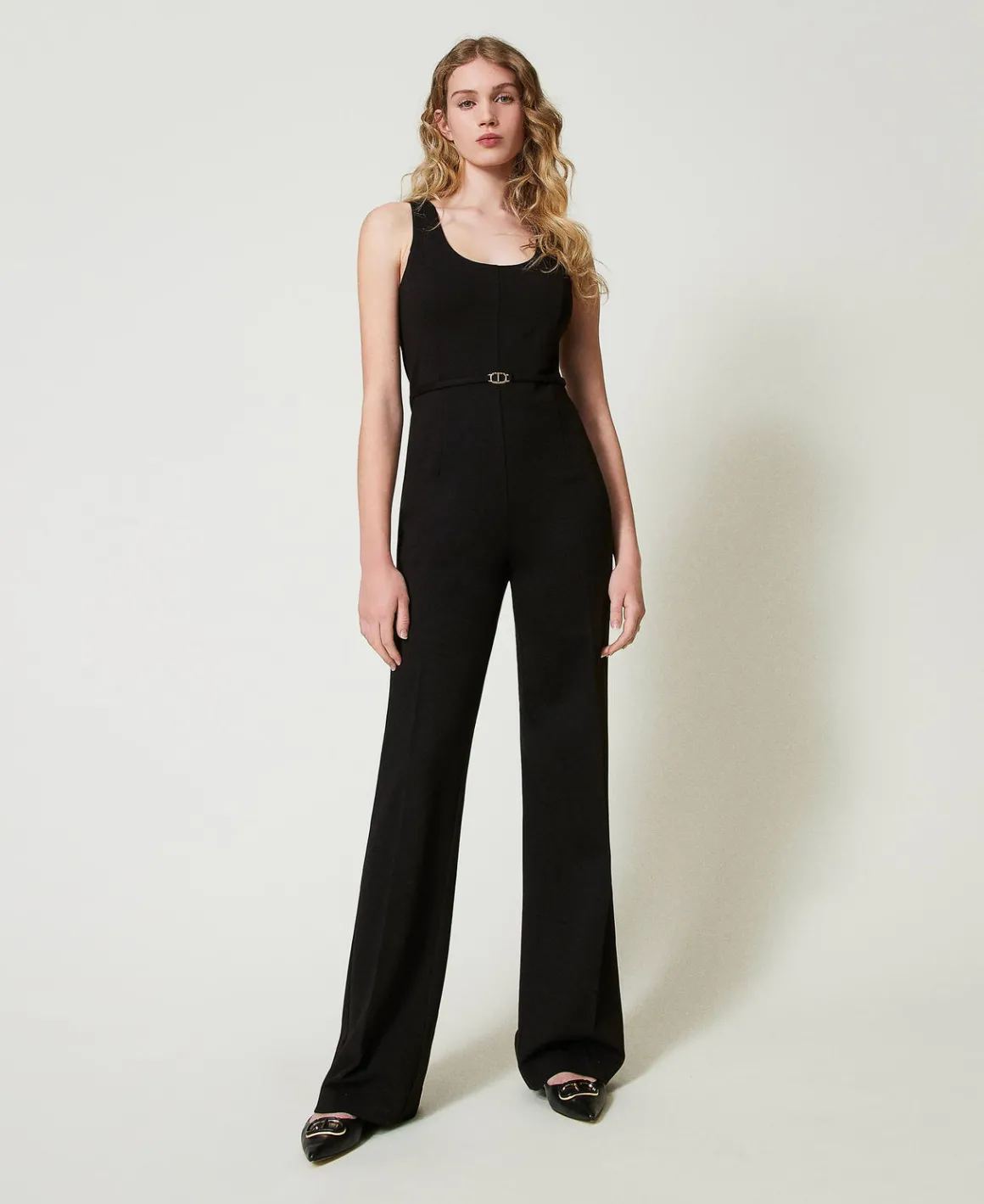 TWINSET Milano Tuta Flare Con Cinturino Oval T | Tute | Vestiti Da Cerimonia