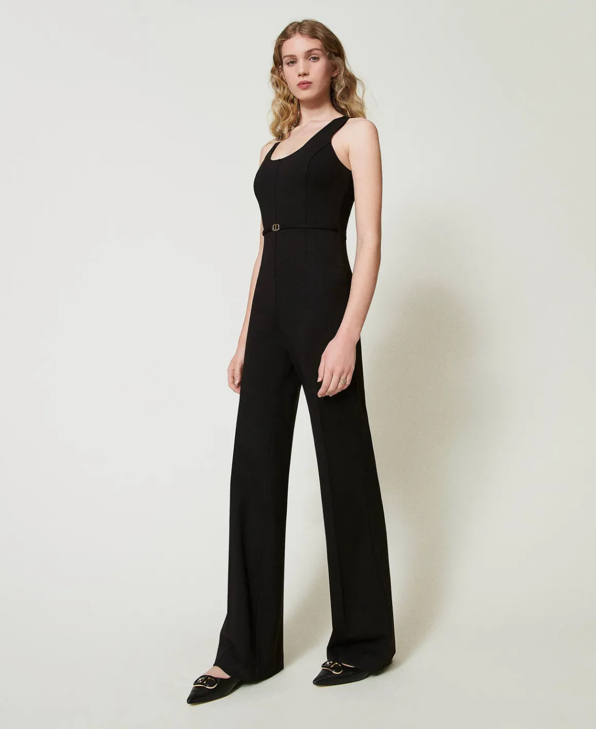 TWINSET Milano Tuta Flare Con Cinturino Oval T | Tute | Vestiti Da Cerimonia