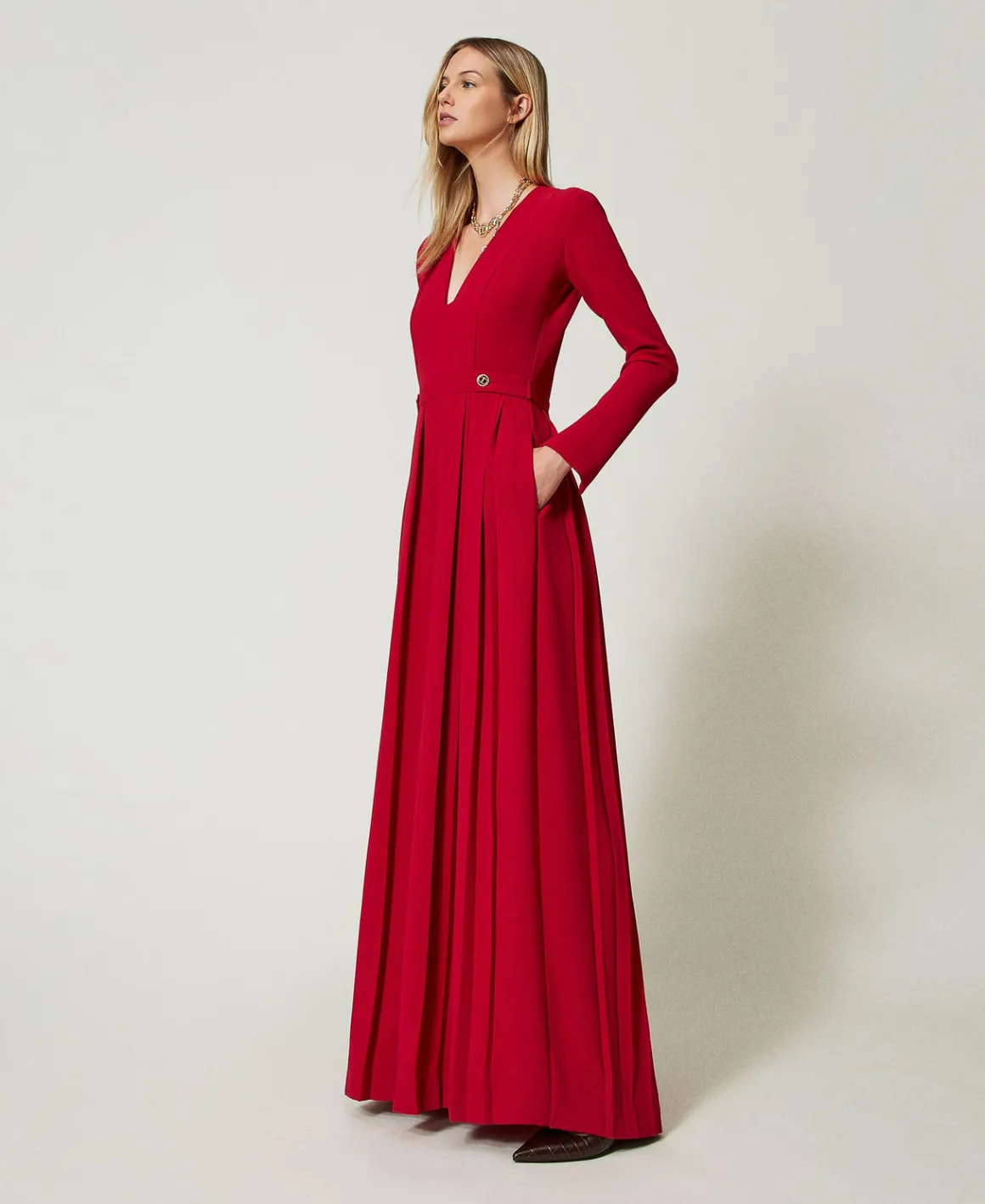 TWINSET Milano Tuta In Crêpe Plissé Con Bottoni | Tute | Vestiti Lunghi