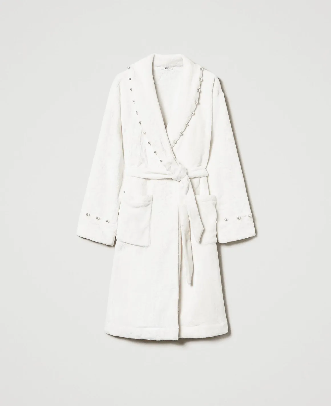 TWINSET Milano Vestaglia In Faux Fur Con Perle | Intimo E Nightwear