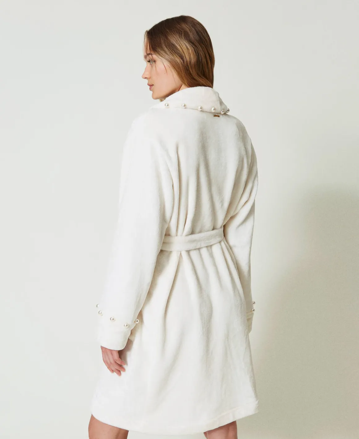 TWINSET Milano Vestaglia In Faux Fur Con Perle | Intimo E Nightwear